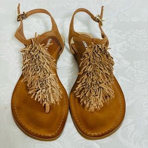 Gianni Bini Brown Leather Sandals